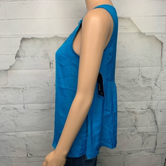 NWT a.n.a. top Blue with Beaded neckline - Picture 3 of 7